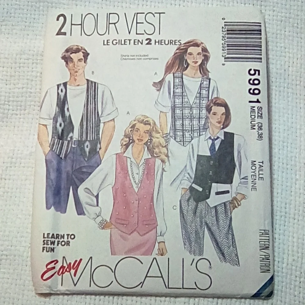 McCall's EASY 2hr Vest Size M (36-38)